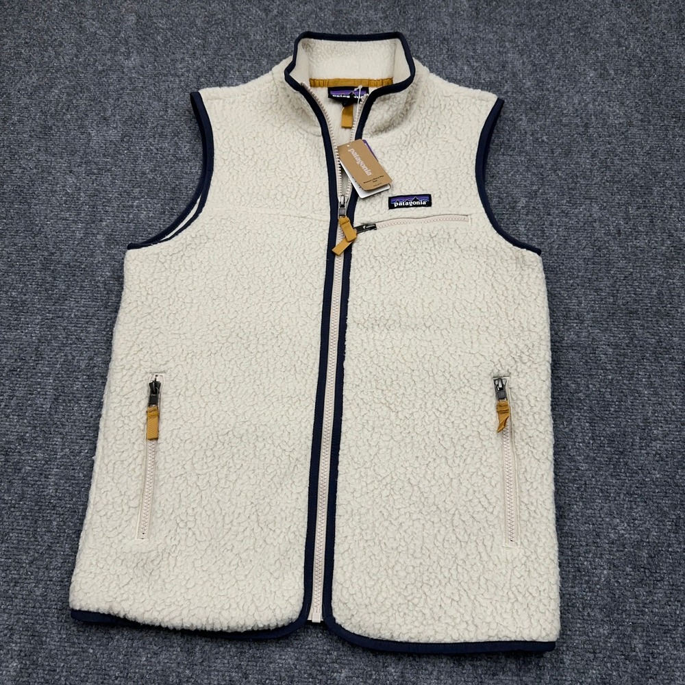 NEW Patagonia Retro Pile Vest Women's Small Pelican Sherpa Fleece Full Zip 22826